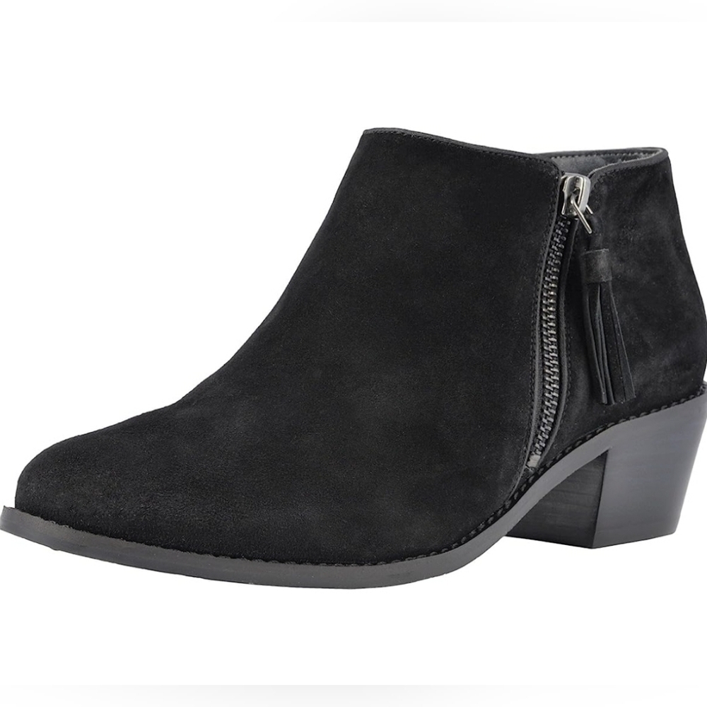 Vionic Joy Serena ankle boot bootie tassel zipper suede